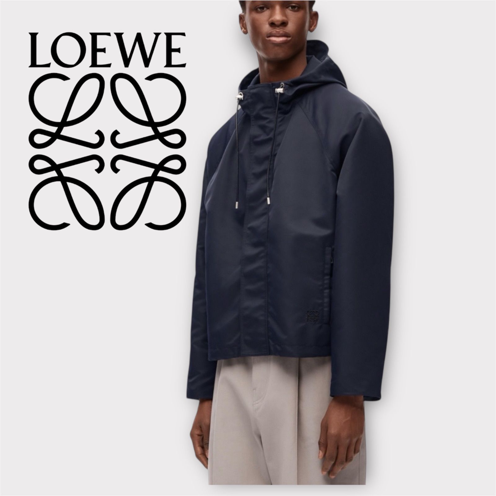 国内正規品 LOEWE ロエベメンズ フーデッドナイロン パーカ ブルゾン 