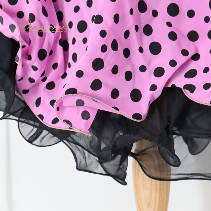 社交ダンス 衣装 スカート ピンク系 チャコット Chacott 日本製 ドット