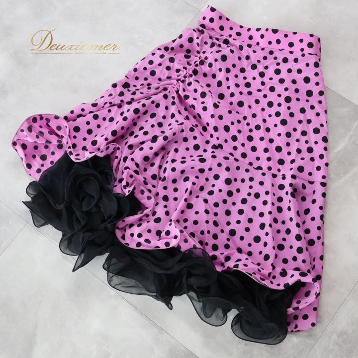 社交ダンス 衣装 スカート ピンク系 チャコット Chacott 日本製 ドット