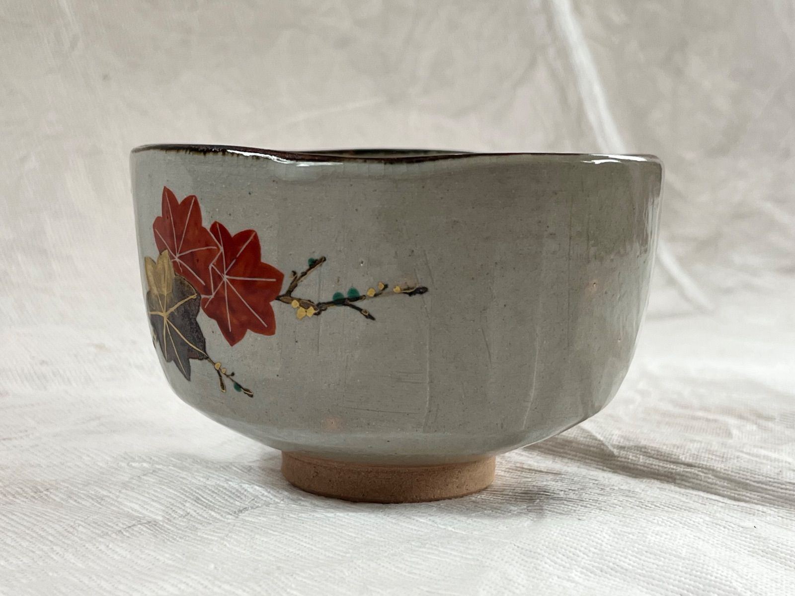 乾山紅葉 京焼 南口閑粋 茶道具 茶碗 共布 共箱 - メルカリ