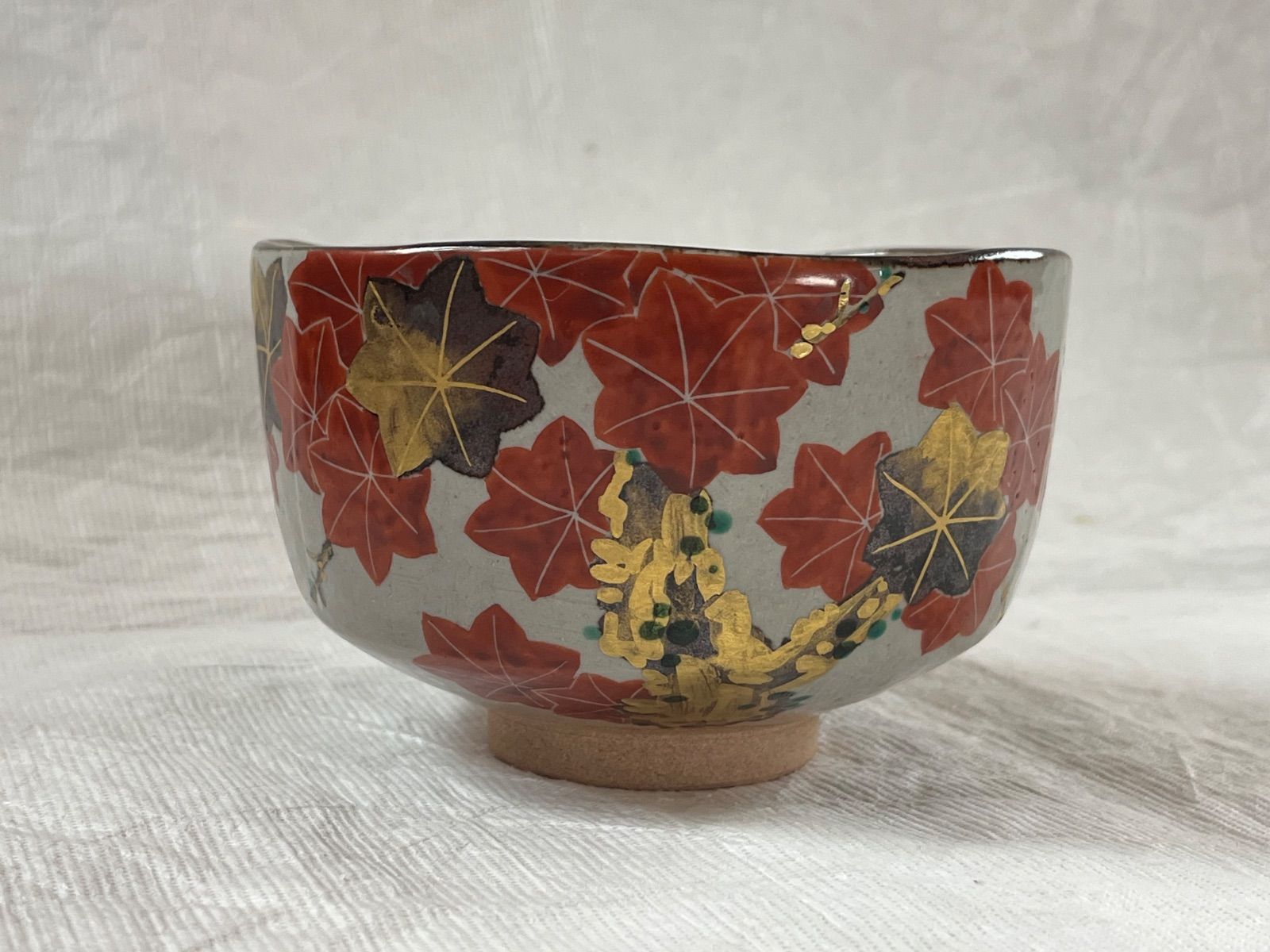 乾山紅葉 京焼 南口閑粋 茶道具 茶碗 共布 共箱 - メルカリ