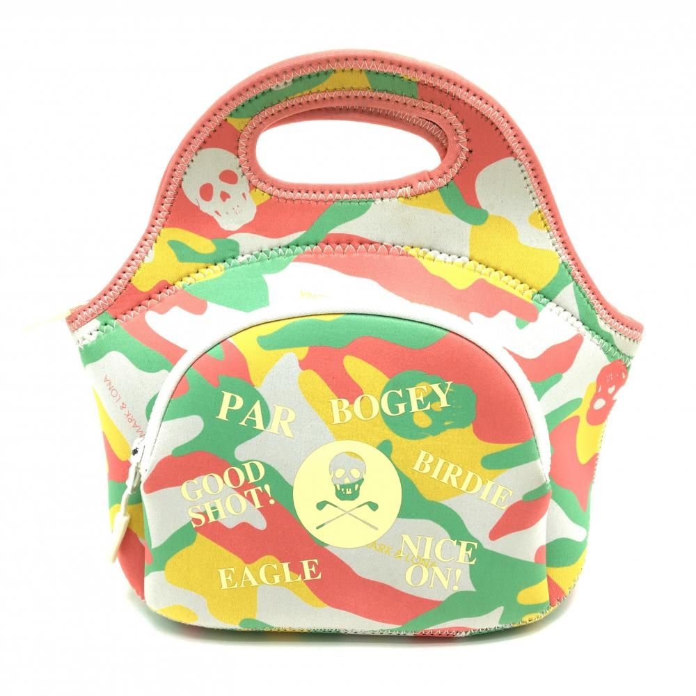 マークアンドロナ カートバッグ ピンク×グリーン カモフラ 迷彩 スカル