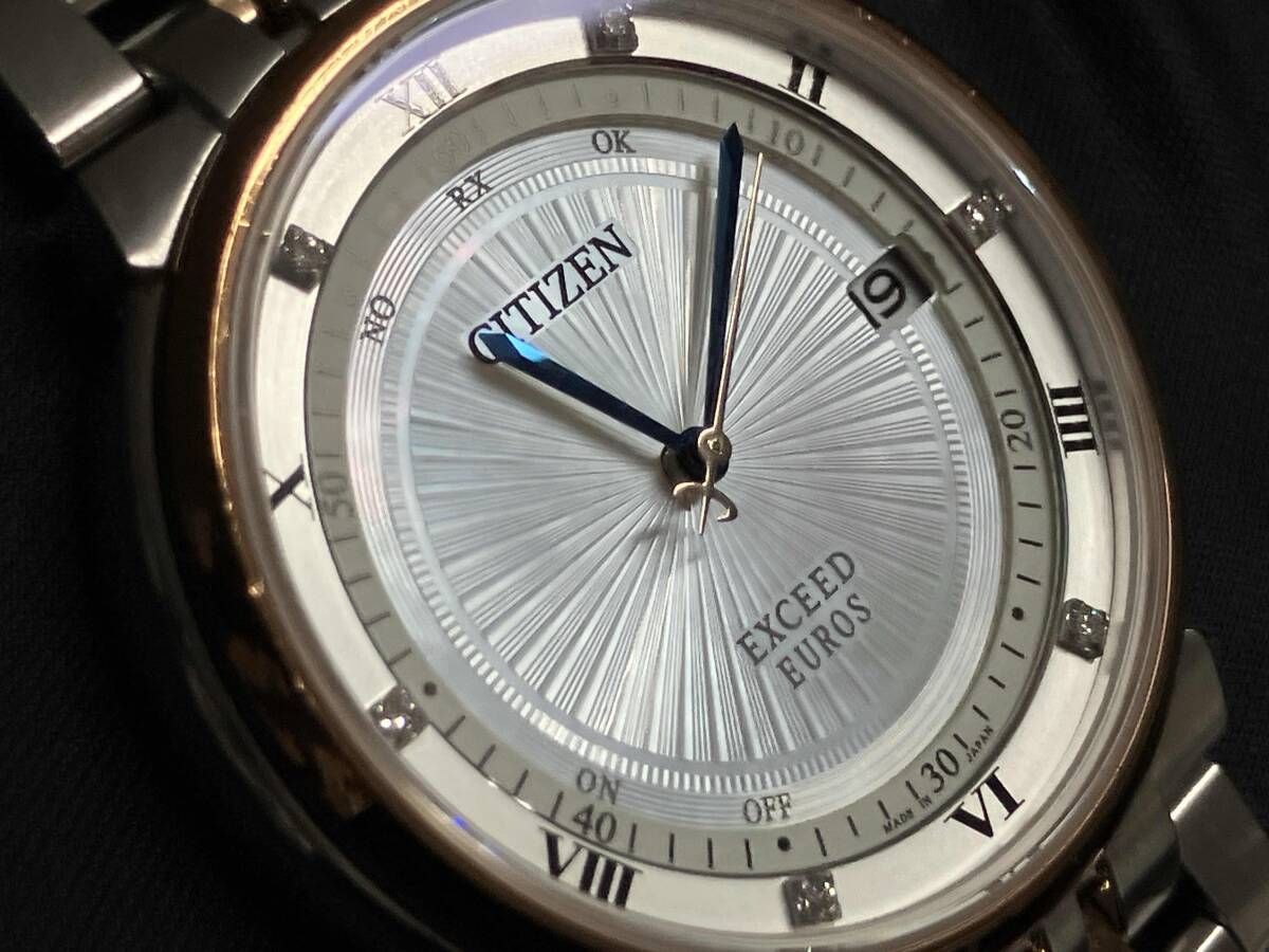 CITIZEN 電波ソーラー腕時計 EXCEED EUROS H128-T022375 腕周り約20cm 