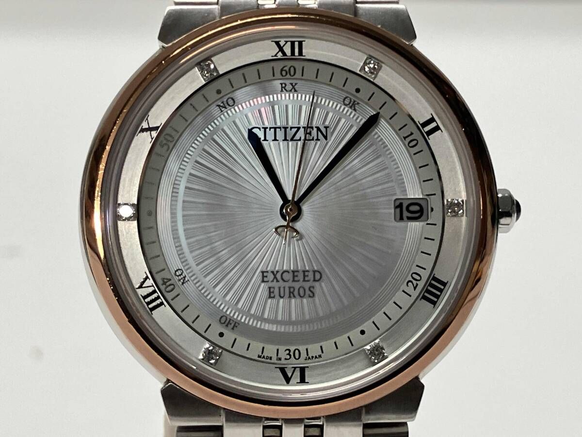CITIZEN 電波ソーラー腕時計 EXCEED EUROS H128-T022375 腕周り約20cm 