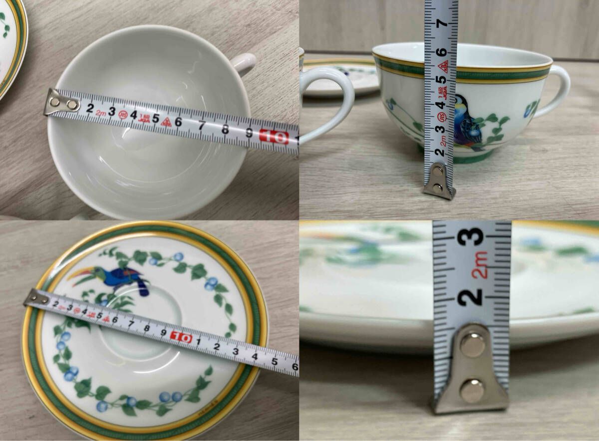 HERMES カップ＆ソーサー Toucans 2客セット エルメス トゥカン