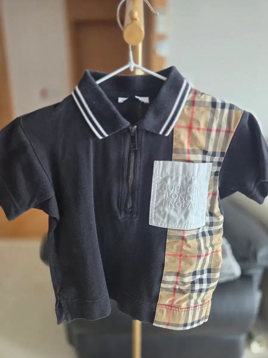 バーバリー ブラック チェック 半袖 ポロTシャツ 3Y BURBERRY