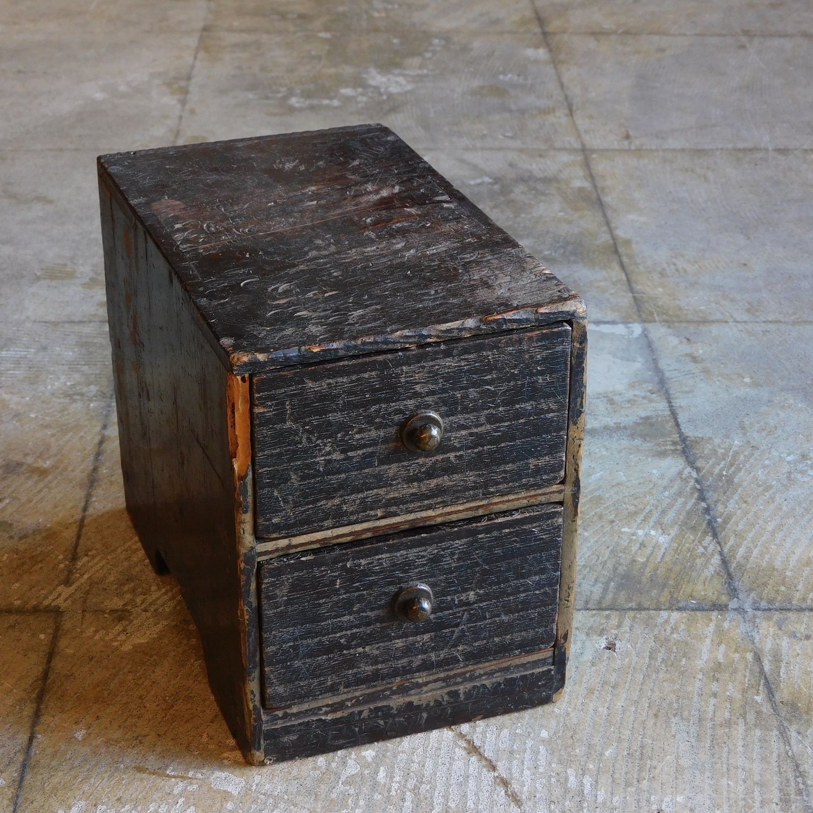 古民芸 黒々とした小引出し 2杯 HK-a-05864 / 古道具 アンティーク家具