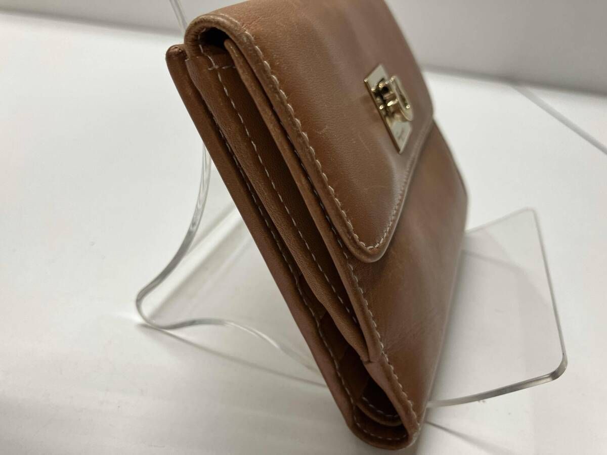Salvatore Ferragamo AQ-223101 二つ折り財布 ブラウン レザー コンパクトウォレット フェラガモ