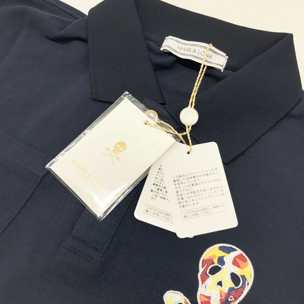 サイズ：M MARK&LONA マークアンドロナ 半袖ポロシャツ スカル