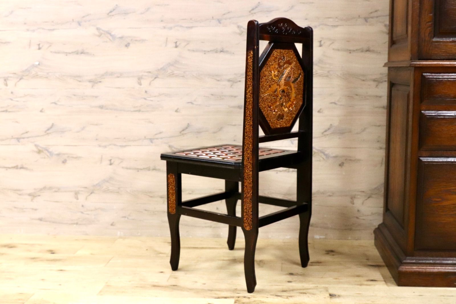 GMIK830F○最高級 中国美術 ダイニングチェア 椅子 チェア 唐木 和