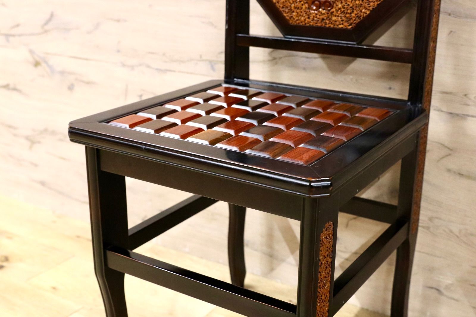 GMIK830F○最高級 中国美術 ダイニングチェア 椅子 チェア 唐木 和