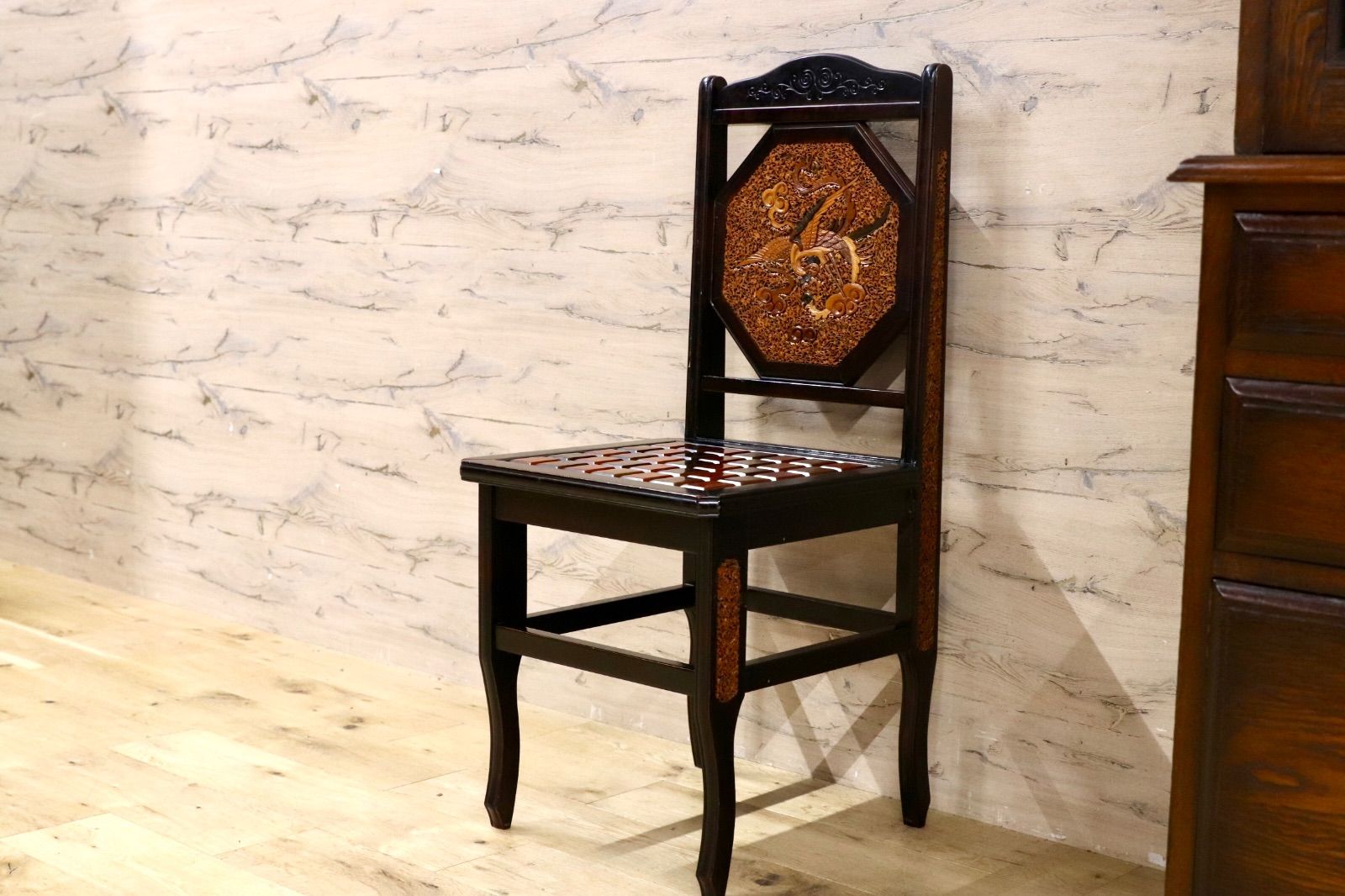 GMIK830F○最高級 中国美術 ダイニングチェア 椅子 チェア 唐木 和