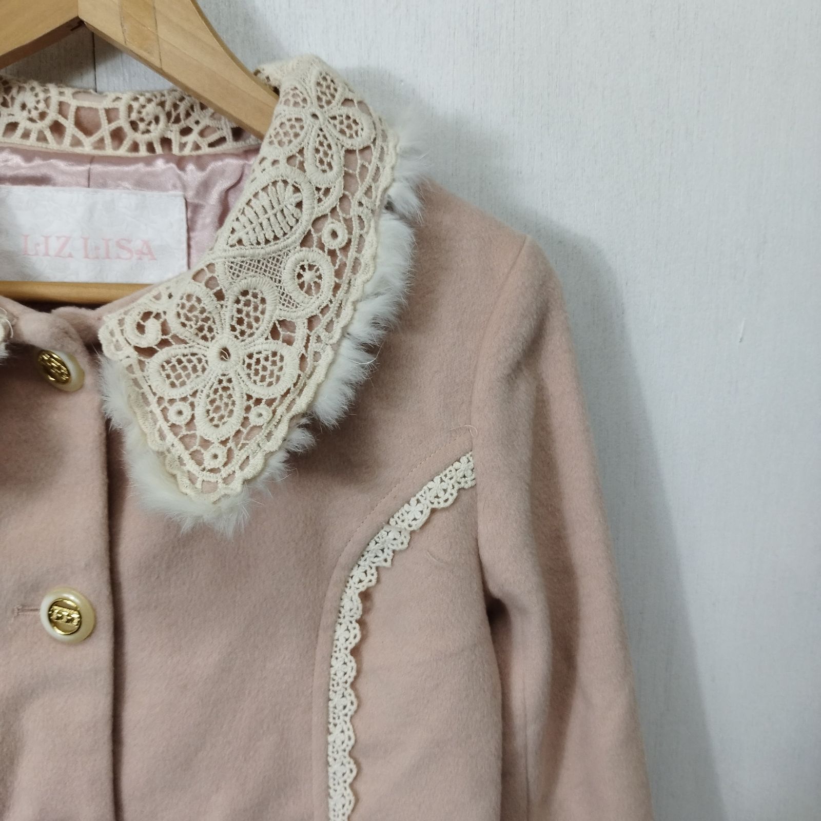 LIZ LISA リズリサ ミニ丈 コート バックリボン ラビット ファー