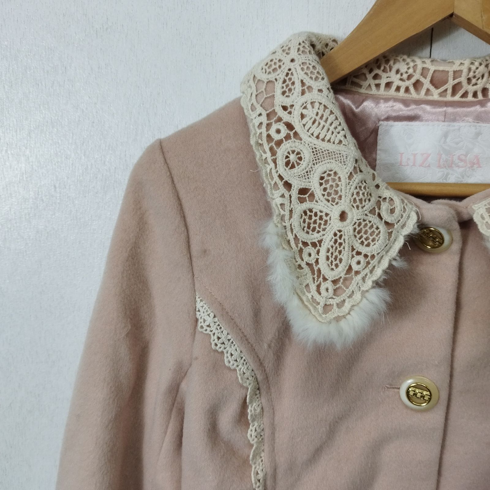 LIZ LISA リズリサ ミニ丈 コート バックリボン ラビット ファー