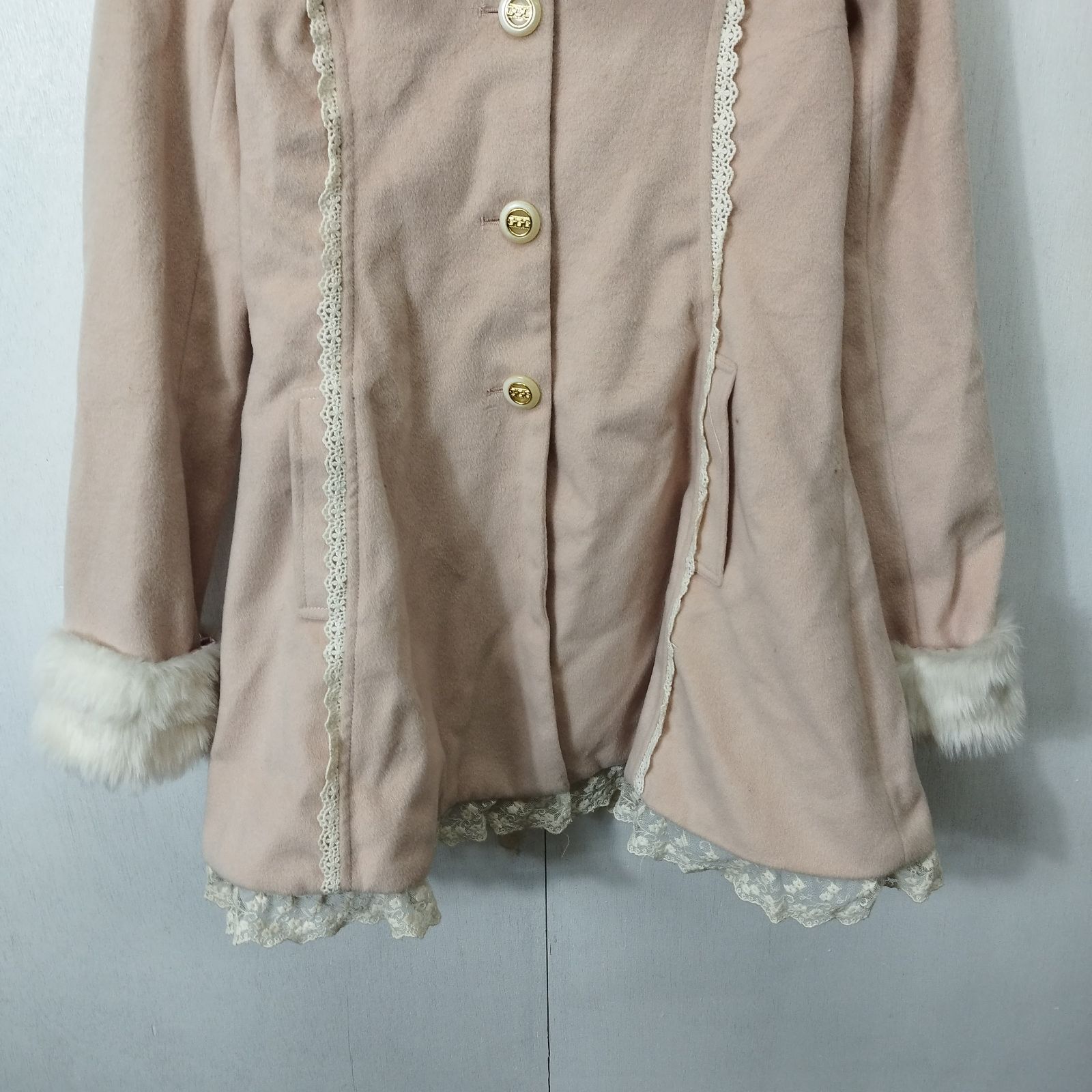 LIZ LISA リズリサ ミニ丈 コート バックリボン ラビット ファー