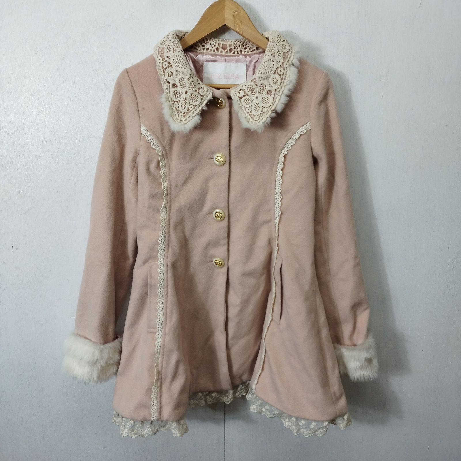 LIZ LISA リズリサ ミニ丈 コート バックリボン ラビット ファー