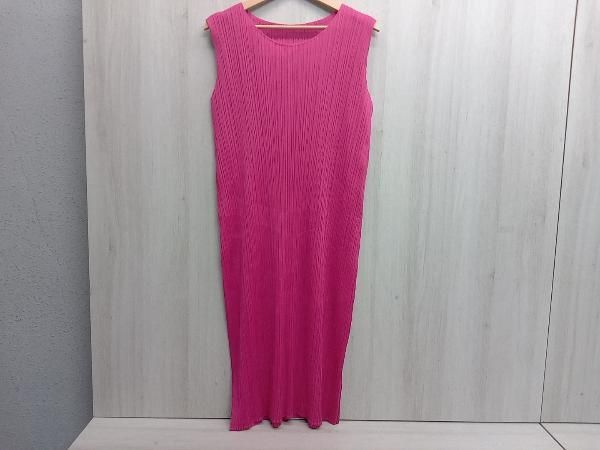 PLEATS PLEASE ノースリーブワンピース ピンク イッセイミヤケ 春夏
