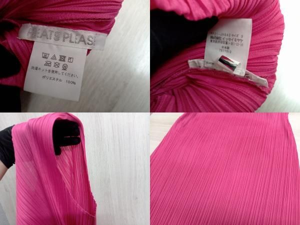 PLEATS PLEASE ノースリーブワンピース ピンク イッセイミヤケ 春夏
