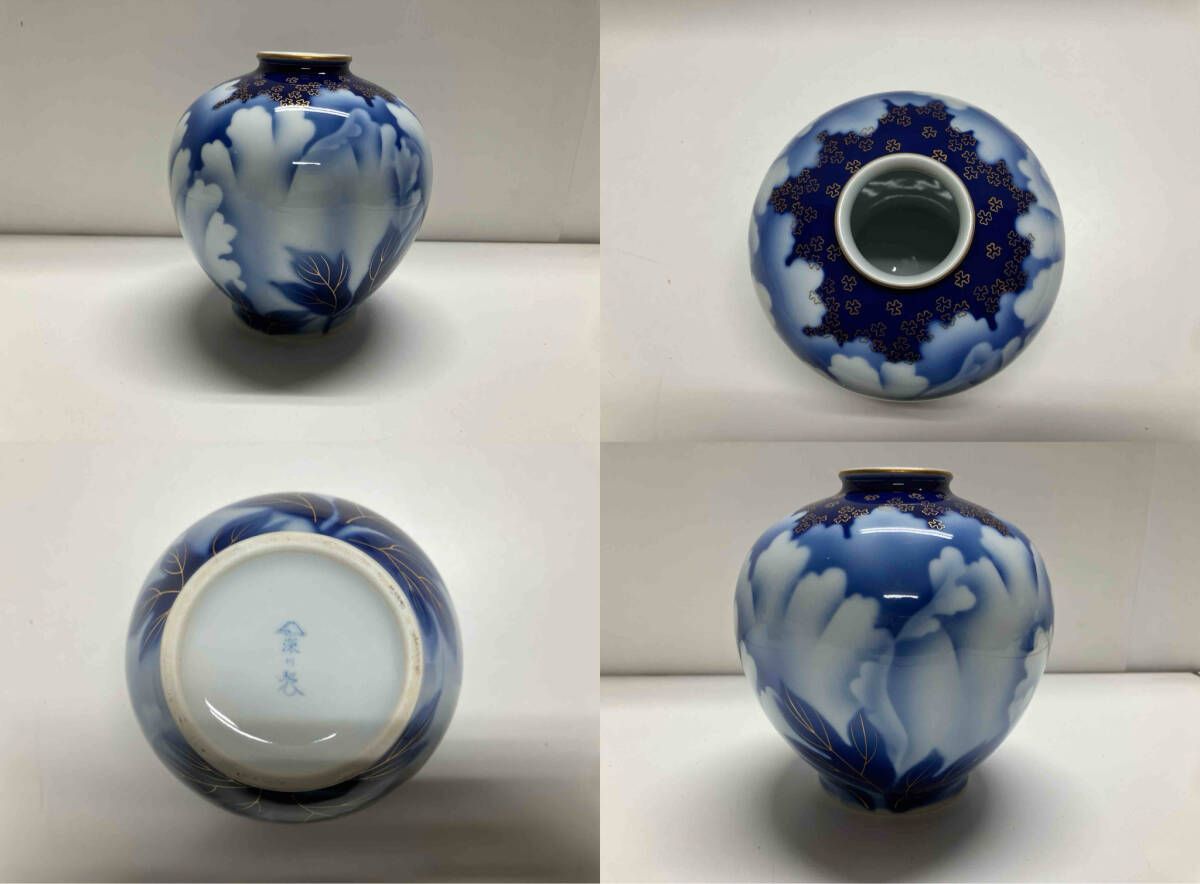 未使用品 深川製磁 金彩牡丹 応接揃 花瓶・灰皿セット 箱付き - メルカリ