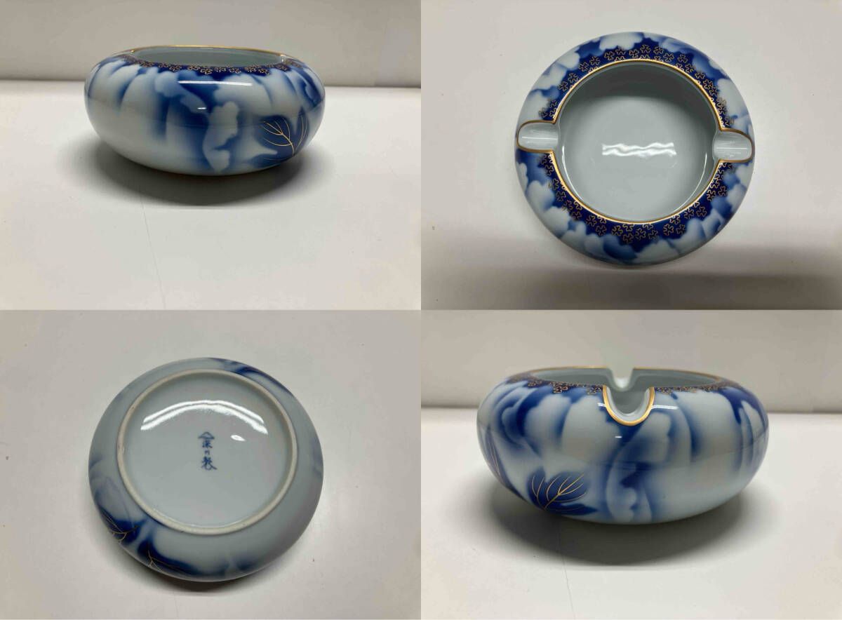 未使用品 深川製磁 金彩牡丹 応接揃 花瓶・灰皿セット 箱付き - メルカリ