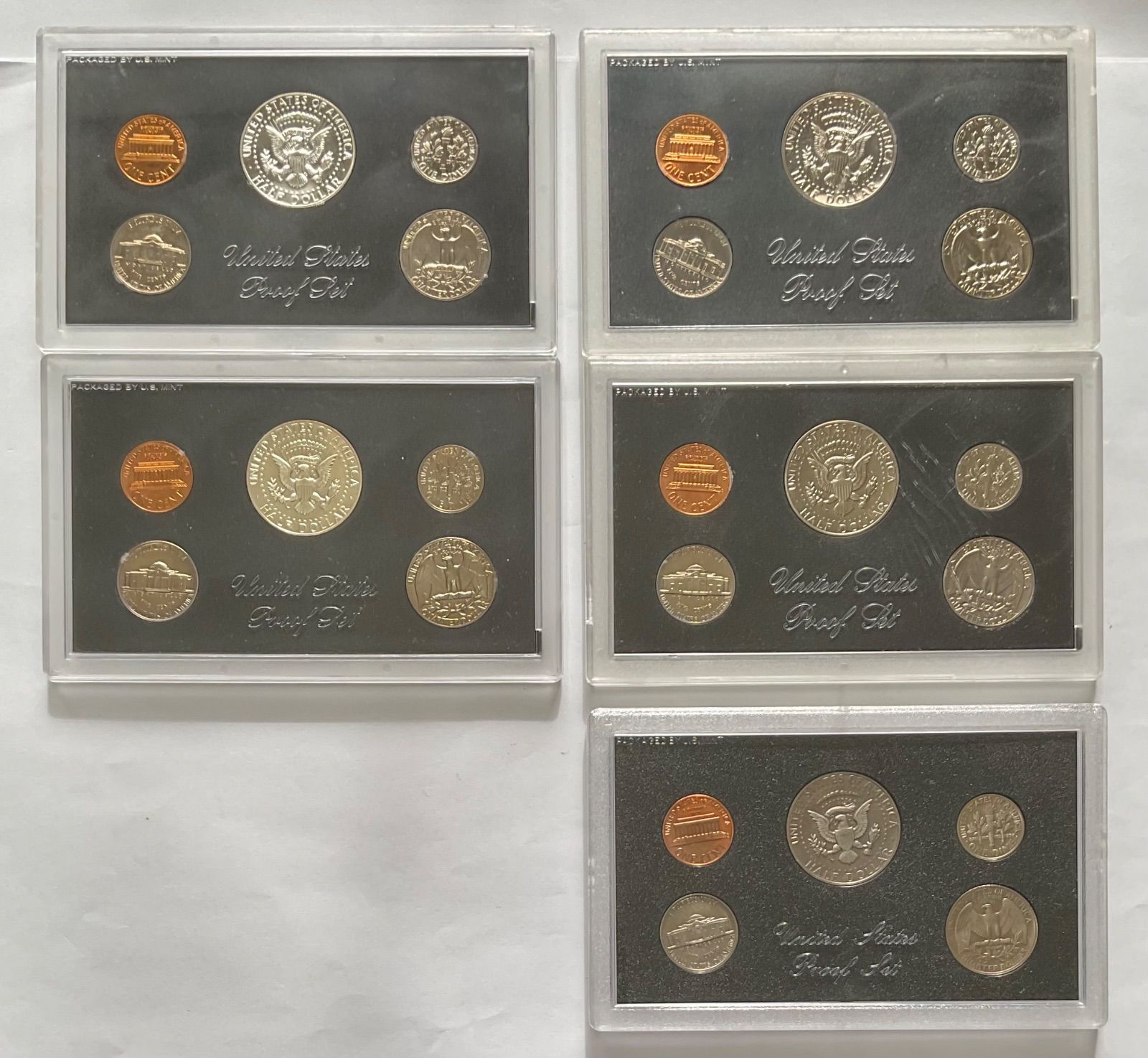 アメリカ合衆国 プルーフ 貨幣セット 記念硬貨5枚セット 5年分 1968