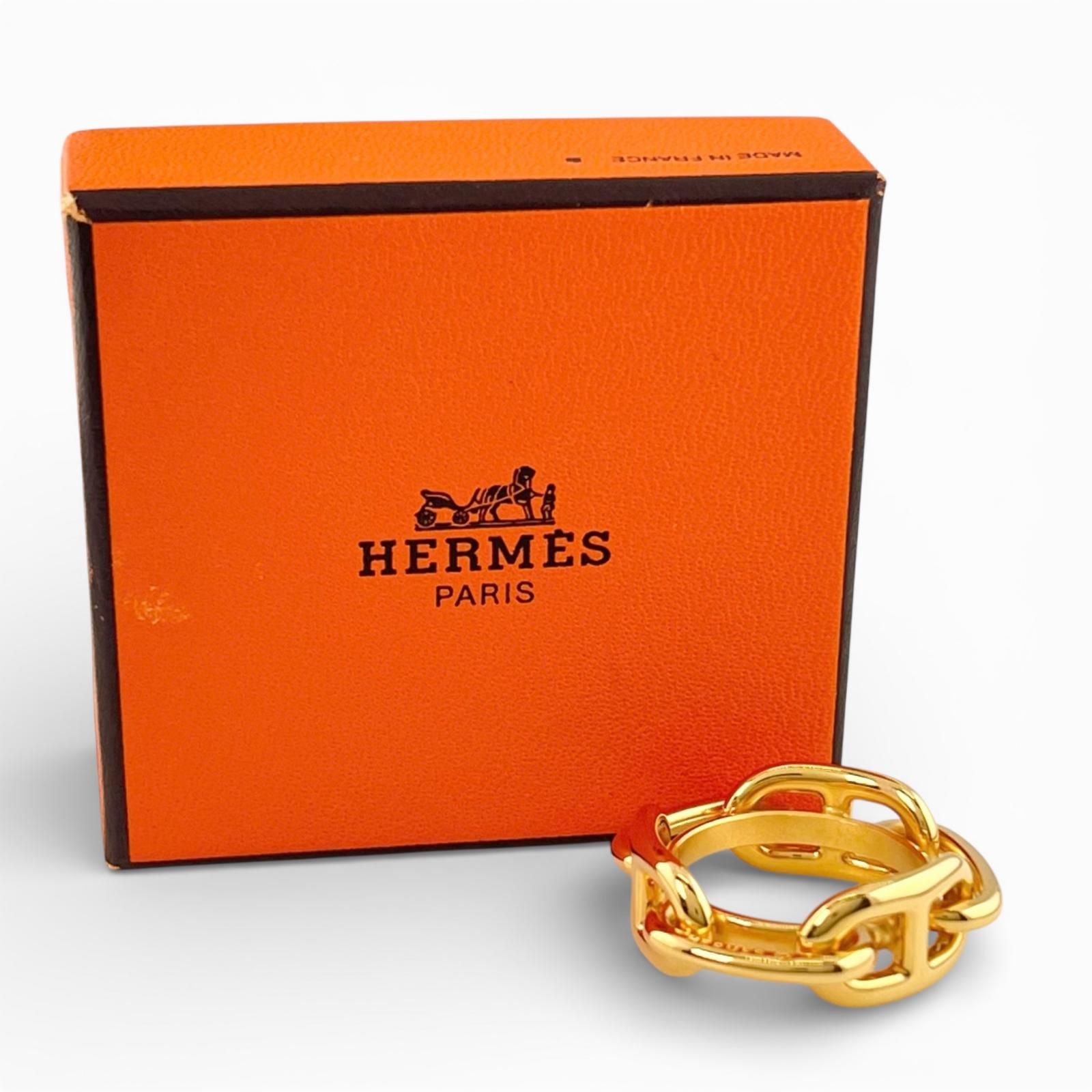 極美品△HERMES エルメス ルガテ シェーヌダンクル スカーフ留め