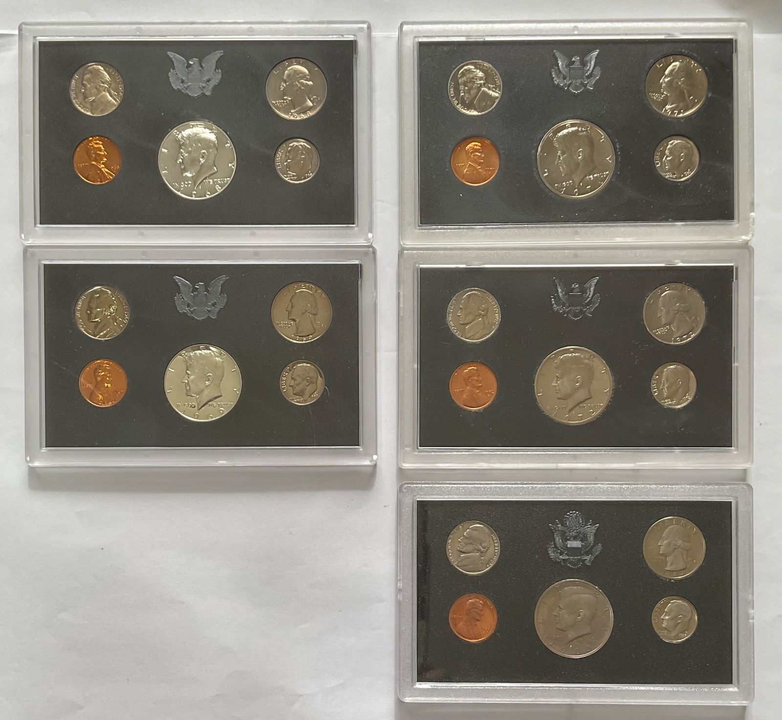 記念硬貨 アメリカ合衆国 アメリカ合衆国 プルーフ 貨幣セット 記念硬貨5枚セット 5年分 1968