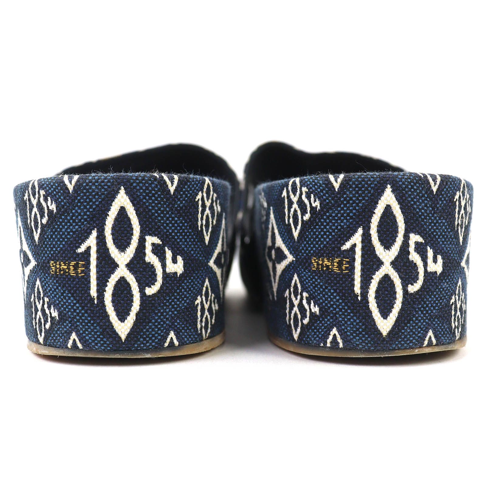 【美品】Louis Vuitton ネイビー ファー サンダル ルイヴィトン 極美品△LOUIS VUITTON ルイヴィトン リバイバルライン SINCE1854