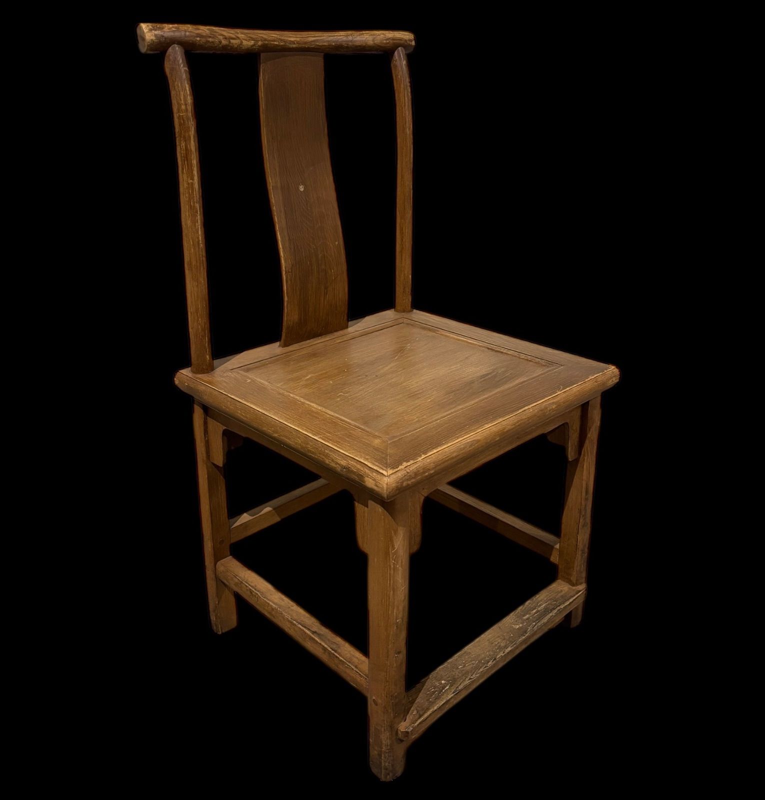 木製 白木 ダイニングチェア 中国 民式 一人掛け 椅子 レトロ チェア