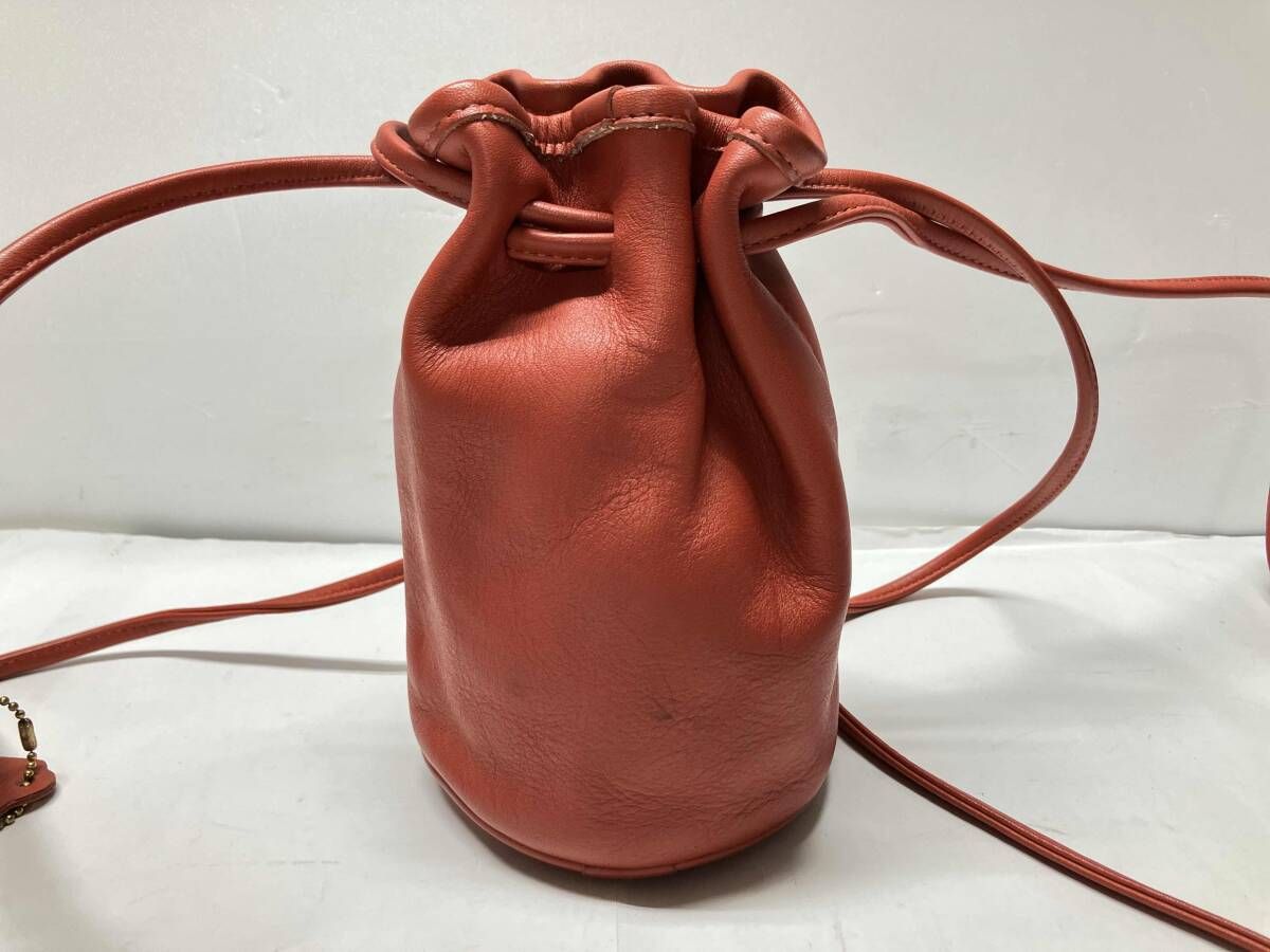 COACH コーチ 4144 ショルダーバッグ 巾着バッグ 赤系 オールドコーチ