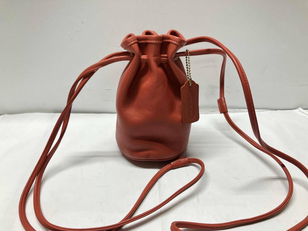 COACH コーチ 4144 ショルダーバッグ 巾着バッグ 赤系 オールドコーチ