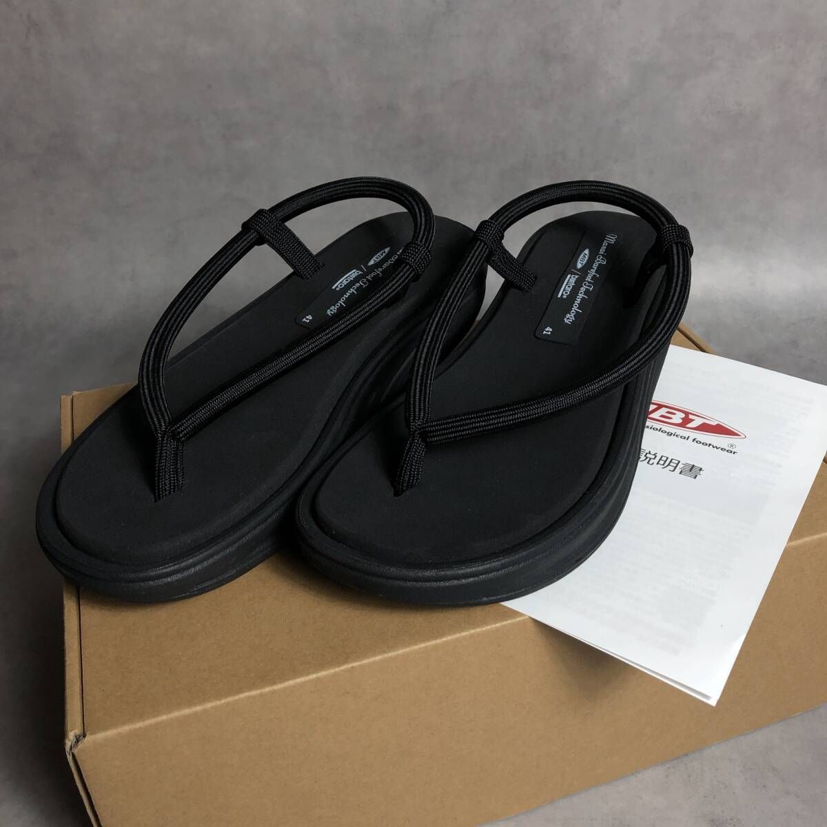 PQ129◇MBT : BUNTARO M サンダル◇41◇黒 草履 MASAI BAREFOOT