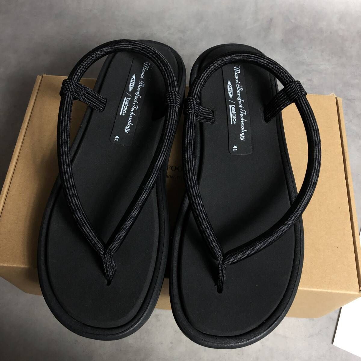 PQ129◇MBT : BUNTARO M サンダル◇41◇黒 草履 MASAI BAREFOOT