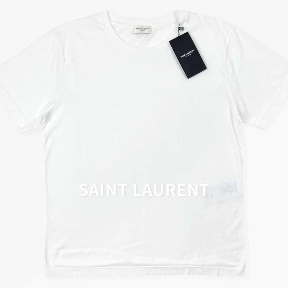 未使用 SAINT LAURENT PARIS 22SS サンローラン 無地 半袖 クルーネック Tシャツ 554298 Y2ZJ2 白 M / J&NREUSE レディース トップス