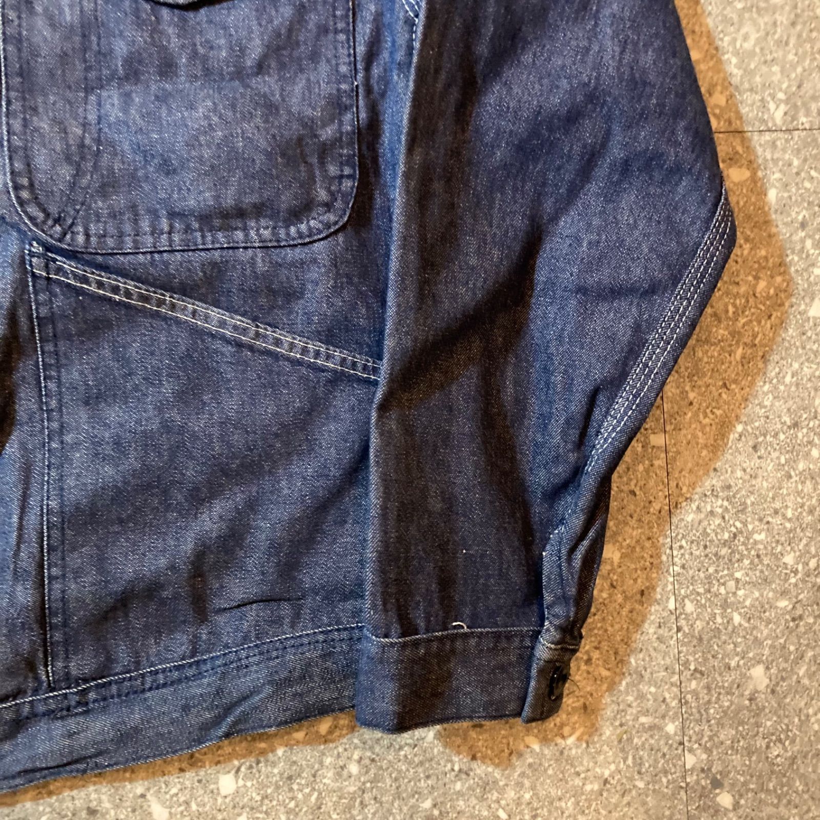 50s 60s ワークジャケット 短丈 TALONZIP 片爪 USA アメリカ 50s〜 denim work jacket / 50年代製 デニム ワークジャケット 片爪ykk