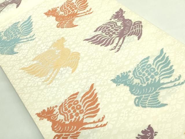 平和屋本店○極上 俵屋 人間国宝 喜多川平朗 有職織物 六通柄袋帯 唐織