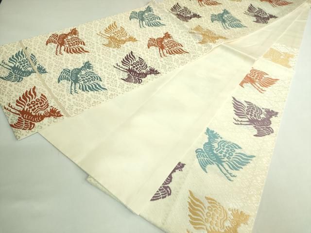 平和屋本店○極上 俵屋 人間国宝 喜多川平朗 有職織物 六通柄袋帯 唐織