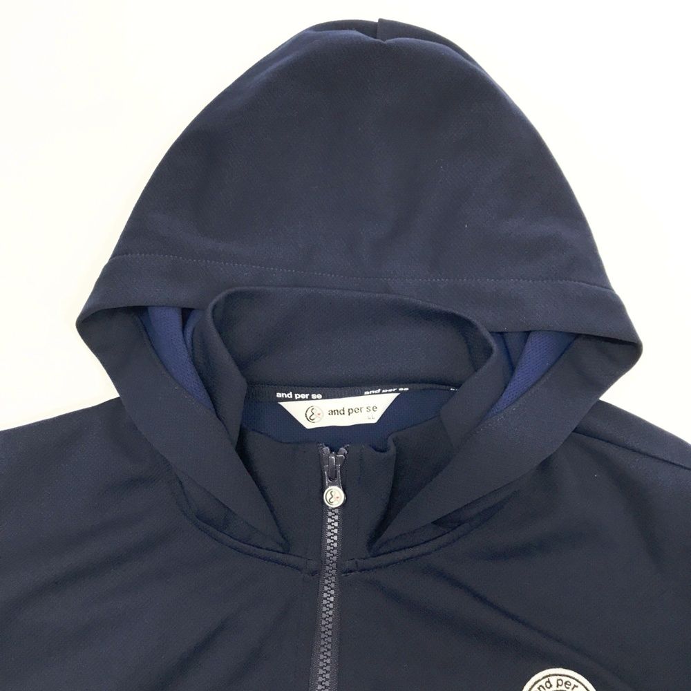 サイズ：LL AND PER SE アンパスィ 2025年 ジップパーカー ネイビー系