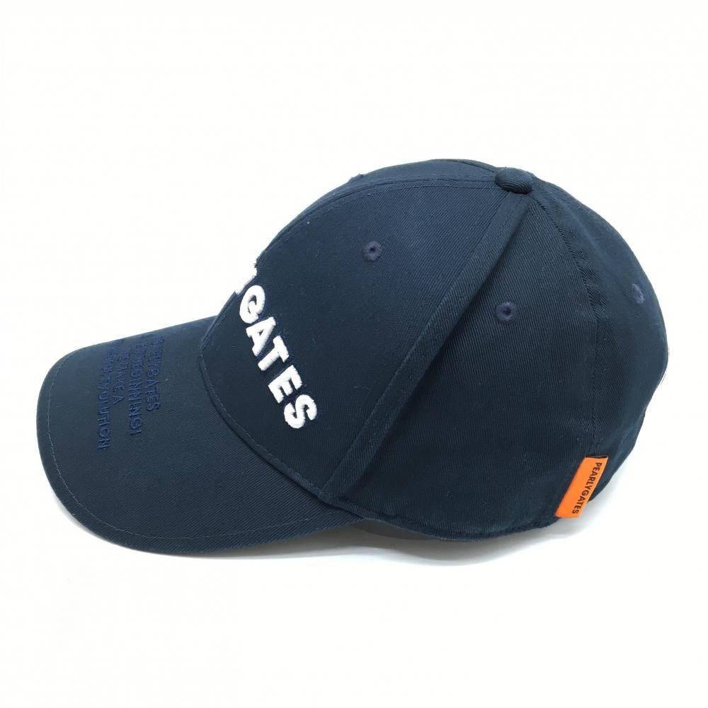 超美品】パーリーゲイツ キャップ ネイビー×白 複数刺しゅう 汗取り