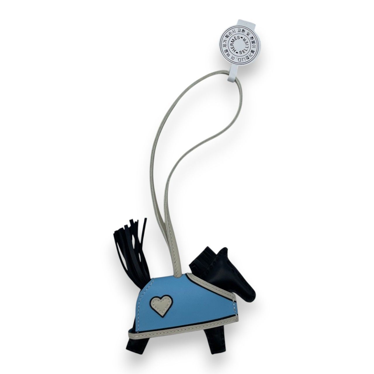 エルメス ロデオチャーム ロベオクール PM ノワール/クレ/セレステ K