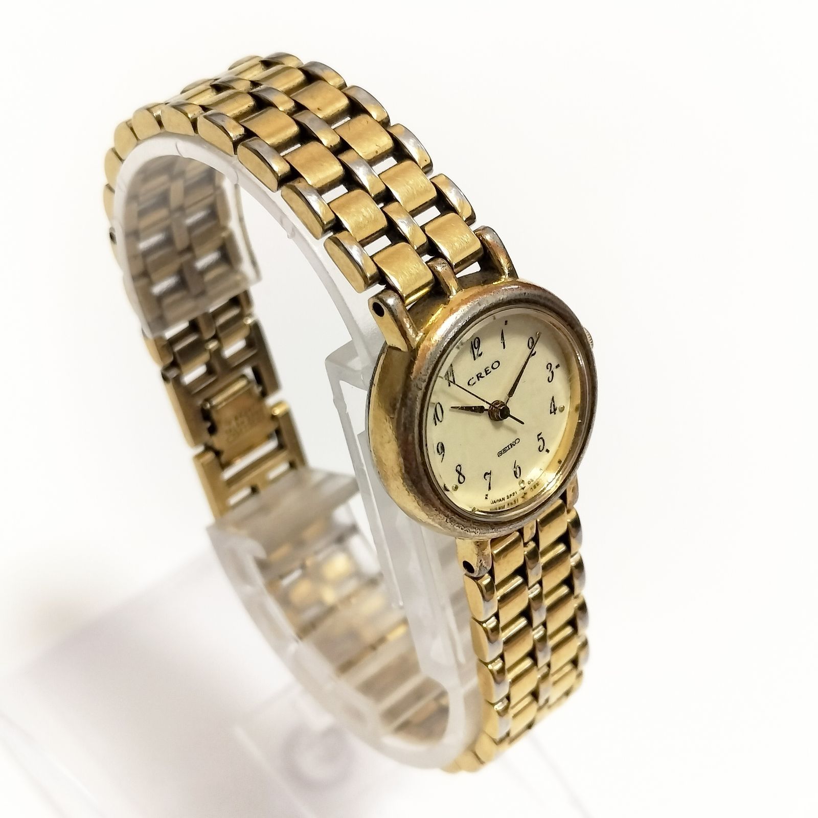 SEIKO CREO レディース腕時計 クォーツ アイボリー文字盤 ゴールド