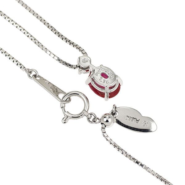 田崎真珠 Pt900/Pt850 ルビー ダイヤモンド ペンダントネックレス 1.16