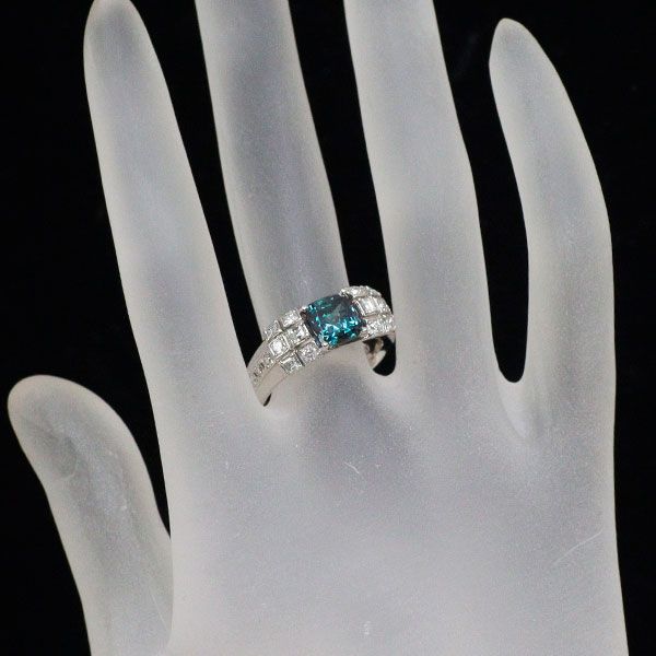 クレサンベール Pt950 再結晶 アレキサンドライト ダイヤモンド リング