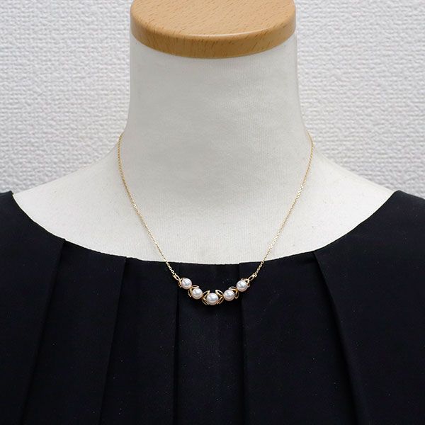 ミキモト K14YG アコヤ 真珠/パール ペンダントネックレス 径約 5.4