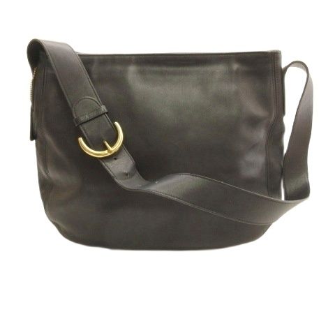 オールドコーチ ブラックレザーショルダーバッグ（最終価格） COACH 