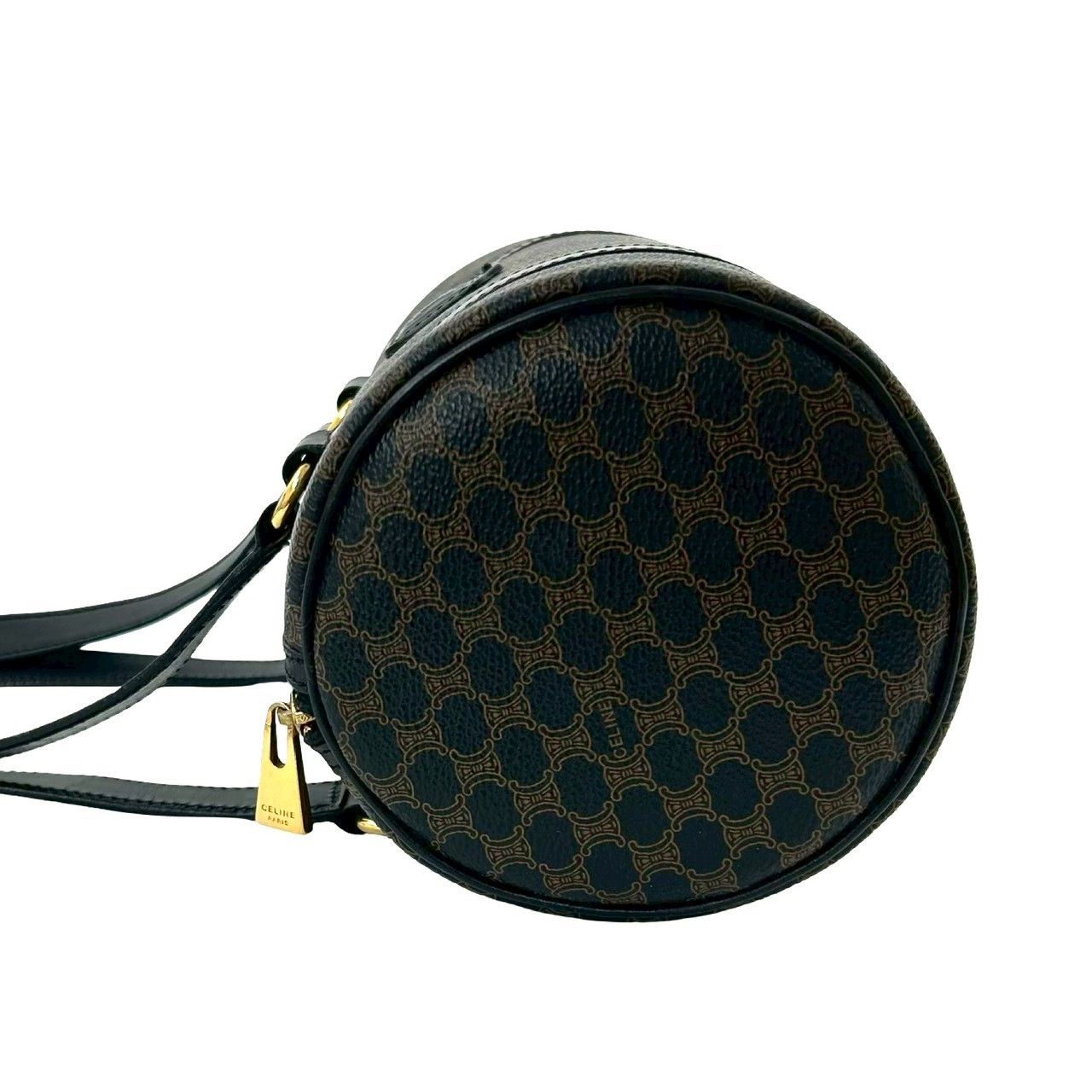 極 美品 CELINE セリーヌ マカダム トリオンフ レザー ハンドバッグ