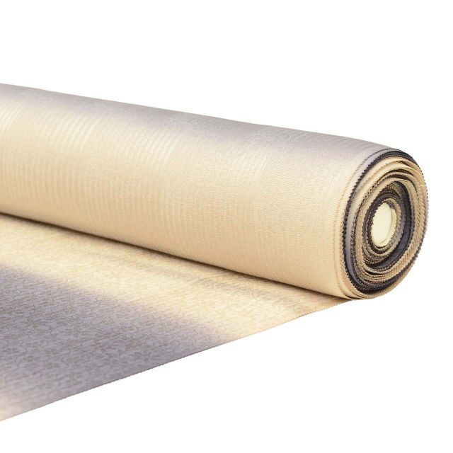 反物 正絹 リサイクル反物 美品 未使用品 紺色系 花唐草 縞文様 草木染