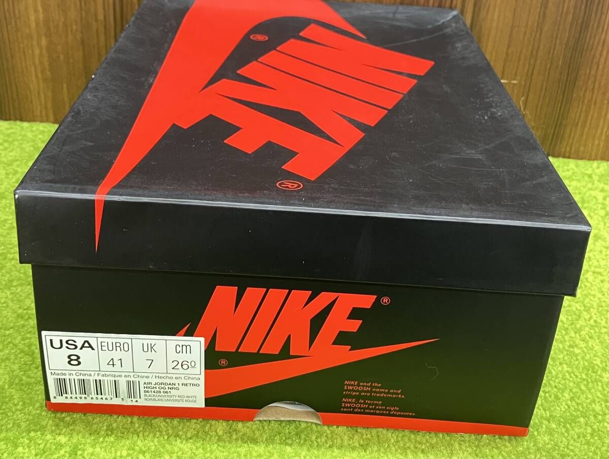 NIKE ナイキ AIR Jordan 1 RETRO High OG NRG スニーカー サイズ26cm ホワイト×ブラック×レッド 箱付 メンズ シューズ 靴 Nike Air Jordan 1 Retro High OG Yellow Ochre ナイキ エアジョーダン