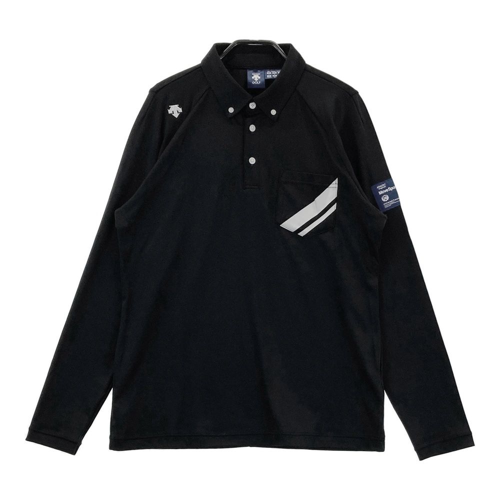 サイズ：L DESCENTE GOLF デサントゴルフ 長袖ポロシャツ ボタンダウン