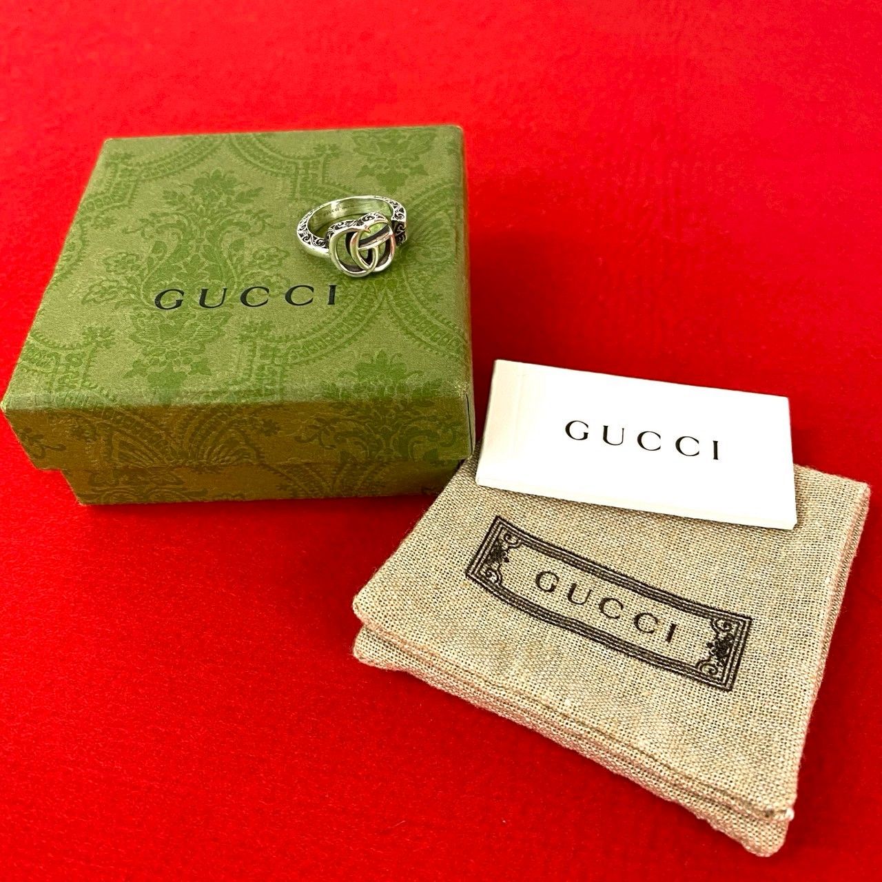 極 美品 箱 袋付き GUCCI グッチ アラベスク ダブルG キー